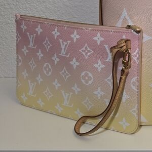Louis Vuitton Pink and Yellow Tote Bag Set